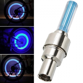 Pack of two Car Motorcycle Bicycle Blue LED Flash Tire Wheel Valve Cap Light Lamp