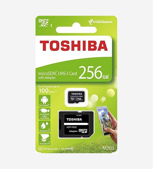 Toshiba 256GB micro sd memory card u1 class 10 with sd adapter