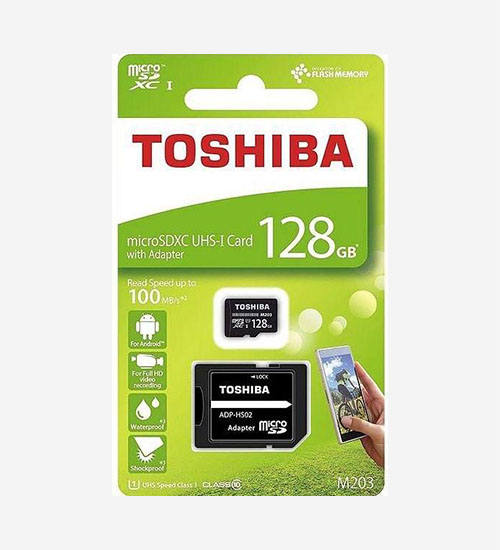 Toshiba 128gb micro sd memory card u1 class 10 with sd adapter -