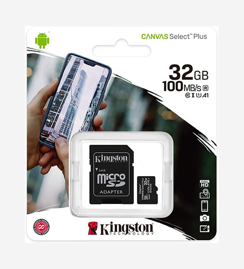 kingston canvas select plus 100mbps 32gb class 10 micro sd card