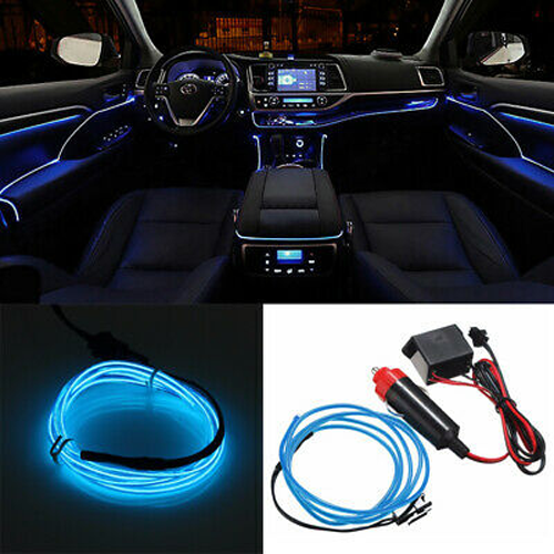Car EL Wire Light 3M 12V Auto Molding Flexible Interior Decoration Strip
