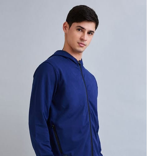 Blue hoodie with zip up